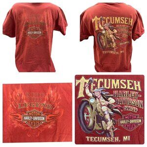 VINTAGE HARLEY DAVIDSON T-SHIRT  SIZE L, Ride The Legend Tecumseh Michigan